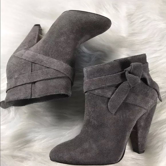 Nine West Shoes - Nine West Booties Size 6.5 Womens Heel Grey Suede